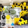 Autres fournitures de fête d'événement Jaune Noir Ballons Arch Kit Métal Couleur Latex Guirlande Ballons Enfants Baby Shower Fournitures Toile de fond Décor de fête de mariage 230923