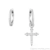 European And American Foreign Trade Silver Jewelry Cross Earrings Asymmetric Fashion Personality Earrings Female's Preferred 2433