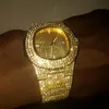 Montres pour hommes Top marque de luxe montre glacée montre en diamant pour hommes en acier inoxydable montre-bracelet d'affaires homme Hip Hop LY230o