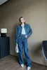 Women's Two Piece Pants European Style Denim Suit Fashion Outfit Women New Denim Jacket Short Jacket Jeans Pants Two Piece Set Female