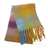 Tonglu Industrial Belt Single AC samma stil Rainbow Plaid Scarf Women's Thicked and Warm Imitation Mohair Shawl Neck