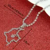 Rvs Colombia Kaart Hanger Ketting Trendy Kaart van Colombiaanse Hart Ketting Sieraden217R