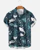 Herrspår Hawaiian 3D Oil Målning Geometrisk tryckning Kort ärm Topp för fashionabla kläder Summer Beach Vacation Casual Shirt