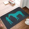 Carpets Teal Cowgirl And Horse 24" X 16" Non Slip Absorbent Memory Foam Bath Mat For Home Decor/Kitchen/Entry/Living Room