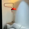 Wall Lamps Modern Simple Red Metal Swing Arm Movable Sconce LED E27 Warm White Lighting Dining Pendant Lamp Bedroom Fixture