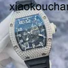 Luksusowy RMILE Watch Automatyczny superklon KV Factory AG WG Shell Zewnętrzna strona pierścienia Pełna 18K Platinum TableCarbon Fibre Sapphire Stat