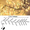 Décoration de fête 144 LED 7.5FT Vignes avec lumières Guirlande de Noël Lumière Flexible DIY Branche de vigne de saule pour le décor de mariage de mur de chambre