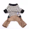 Dog Apparel Cat Jumpsuit Sweater Striped Design Pet Puppy Coat Jacket Autumnwinter Clothes Overalls 230923