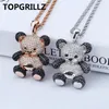 TOPGRILLZ Hip Hop Rame Oro rosa Argento Colore Zircone cubico Panda Collana con ciondolo Fascino per uomo Donna Gioielli Collane Regali280x