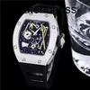 Luxury Milles Watch Richards Mile Mantian Xingtuo Flywheel Wine Bucket Large Dial Hollow Panda Emboss Fully Automatic Mechanical Mens Lj50