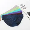 Underbyxor män underkläder trosor sexiga trosor bikini mjuk kort is siden stor påse mens jockstrap