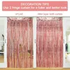 Décoration de fête 2x1m Rose Gold Feuille métallique Tinsel Fringe Rideau Décorations d'anniversaire de mariage Enfants Toile de fond Po Props Fournitures