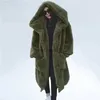 Pelliccia da donna Pelliccia sintetica Cappotto di pelliccia invernale oversize da donna Parka Giacca lunga calda Cappotti Felpe con cappuccio Capispalla allentato Casaco Feminino YQ230925