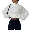 Vestes Femmes Xingqing Bomber Jacket Femmes Y2K Vêtements Blanc Stand Collier Zipper À Manches Longues Tops Avec Poches 2000s Manteaux Streetwear