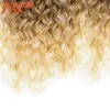 Bulks van echt haar FASHION IDOL Afro Kinky krullend haarbundels Synthetisch haar extensions 24-28 inch 6 stks/partij Ombre blond haar weeft voor zwarte vrouwen 230925