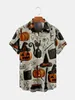 Dostosowane TEES Polos Halloween Pumpkin Cat Trend graniczny europejskiego i amerykańskiego handlu zagranicznego 3D Drukowanie cyfrowe