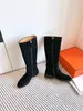 long boots Women shoes Winter Knitted Knee high Boots Sexy Chelsea Shoes Chunky boot Genuine leather suede fashion TOP quality Shoes Calft riding boots Stivali