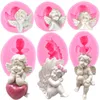 Andra evenemangsfestleveranser 3D Cupid Angel Baby Silicone Fondant Mögel Cake Decorating Tools Soap Harts Chocolate Candy Dessert Cupcake Kitchen Baking Mold 230923