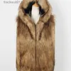 Men's Vests Europe America Faux Vest Casual Fashion Hooded Sleeveless Fur Coats Tops Autumn Winter Warm Slim Fit Jackets Men S-3XL L230925