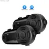 Walkie talkie 2pcs V6S Motorcycle Intercom Bluetooth Helmet Zestaw słuchawkowy 6 Jeźdźców 1000m Waterproof Interphone BT5.0 FM Radio HKD230925