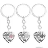 Key Rings 12 Pcs/Lot Chain No Longer By My Side But In Heart Paw Print Keychain Pet Animal Lovers Memorial Friend Ring Drop Delivery J Dhjj6