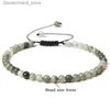 Braccialetti con ciondoli 4mm Perline di pietra naturale Bracciale intrecciato Piccolo braccialetto rotondo Labradorite Lava Agat per donna Uomo Bracciale fatto a mano Gioielli Yoga Q230925