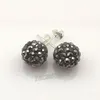 10mm Hematite Disco Balls Rhinestone Earring Studs For Valentine Holiday 20 Pairs Whole 281A