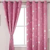 Curtain Pink Star Print With Moon Children Boys Girls Window Curtains Thermal Insulation Room For Bedroom Decoration House