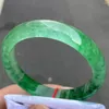 Bangle Enviar Certificado Natural Jadeite Myanmar Jade Pulseira Mulheres Jóias Finas Birmânia Jades Pulseiras Para Namorada Mãe Presente