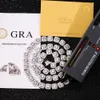 Moissanite Designer Diamond Necklace for Mens Cuban Chain Rapper 10mm Sterling Sier Vvs Link Women Jewelry Full Gift Fashion Free Shipping Gras