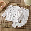 Kleidung Sets Kinder Reine Baumwolle Hause Set Sommer Langarm Pyjamas Baby Jungen Mädchen Cartoon Kleidung Ropa Kinder Pijamas