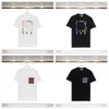 Designer Embroidery Men's T Shirts Couples Relief Short Sleeve Crewneck Top