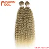 Human Hair Bulks FASHION IDOL 22 inch Synthetic Hair Natural Kinky Curly Wave Hair Extensions 2Pcs/Lot Heat Resistant Ombre Weave Hair Bundles 230925