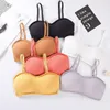 Yoga outfit Oeak Elastic Gathering BRALette Push Up Bh Summer Solid Anti-Light Korean Style Wild Tube Top Sexy No Fel