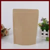 Jewelry Pouches 1000pcs/lot 17x24 4 Brown Kraft Paper Bag No Window Stand Up Zipper/zip Lock Packaging Bags For Gifts/tea