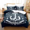 Set biancheria da letto Set biancheria da letto Marine Anchor Set copripiumino 3D Ocean Sea Set biancheria da letto trapuntato Twin Queen King Single Size Blue Ship Vessel Kids 230923