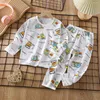 Kleidung Sets Kinder Reine Baumwolle Hause Set Sommer Langarm Pyjamas Baby Jungen Mädchen Cartoon Kleidung Ropa Kinder Pijamas