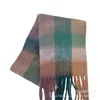 Tonglu Industrial Belt Single AC samma stil Rainbow Plaid Scarf Women's Thicked and Warm Imitation Mohair Shawl Neck