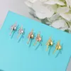 top quality dupe brand 925 Sterling silver fashion jewelry rhinestone knot stud earrings for women