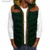 Heren Vesten Winter Casual Dikke Warme Jassen Vest Mannen Mouwloos Jasje Vest Katoenen Vest Kapmantel Plus Size Eend Donsjack Heren S-5XL L230925