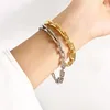 Set di bracciali da collana in oro d'argento di moda per gli amanti del matrimonio da uomo e femminili da donna Gioielli hip hop con scatola NRJ251Q