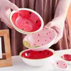 Bols Creative Céramique Ménage Bol De Fruits Cuillère Pastèque Fraise Soupe Petit Déjeuner Gruau Riz