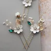 Hair Clips Bridal Accessories For Women Flower Pearl Headpiece Tiara Wedding Clip Hairpins Bride Combs Ornaments Jewelry ML