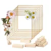 Party-Dekoration, Blumen-Reifen-Mittelstück mit Ständer, goldfarbener Metallring, Holzsockel für Hochzeitstisch