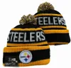 Pittsburgh Fashion- Gorro de malha para equipes esportivas, beisebol, futebol, basquete, gorros, mulheres, homens, pom, moda inverno, bonés esportivos, chapéus de malha