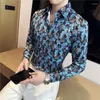 Camisas de vestir para hombre, Camisa informal de manga larga de alta calidad para verano, ropa de otoño con estampado entallado para hombre, Camisa Masculina S-3XL