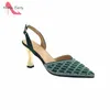 Geklede schoenen Groen Design Nigeriaanse dames en tassenset Hoge kwaliteit Specials Aankomst met glanzend kristal voor 230925