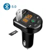 E5 CAR BLUETOOTH 5 0 FM MP3プレーヤートランスミッターワイヤレスハンドオーディオレシーバーTF 3 1A USB高速充電器カーアクセサリー1155S