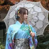 Roupas étnicas Japonês Tradicional Quimono com Cinto Obi Mulheres Estampas Florais Manga Longa Clássico Yukata Cosplay Wear Desempenho Noite