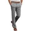 Herrdräkter rakbenklänning Pants Premium Classic Solid Color Suit Mid-Rise Slim Fit Straight Leg Trousers With For Business